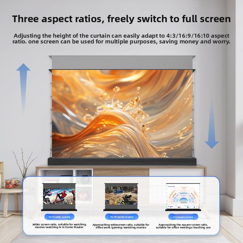 Electric Floor Rising Projector Screen