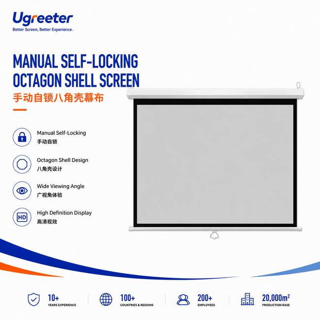 Manual Floor Rising Projector Screen Hover Image