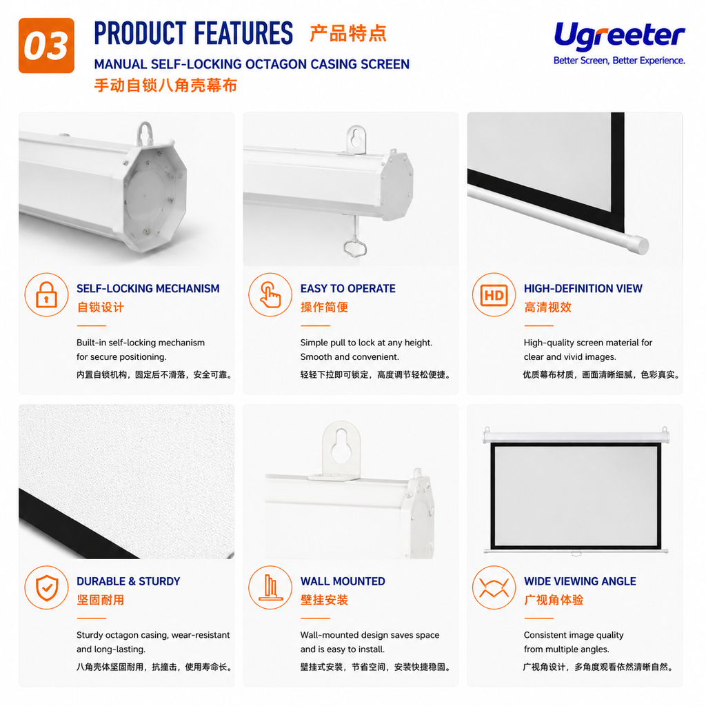Manual Floor Rising Projector Screen