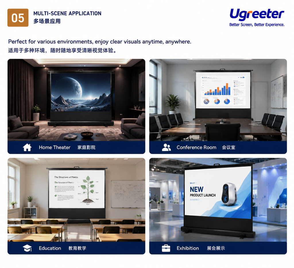Manual Floor Rising Projector Screen